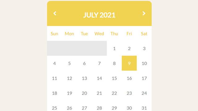 Beautiful HTML Calendar