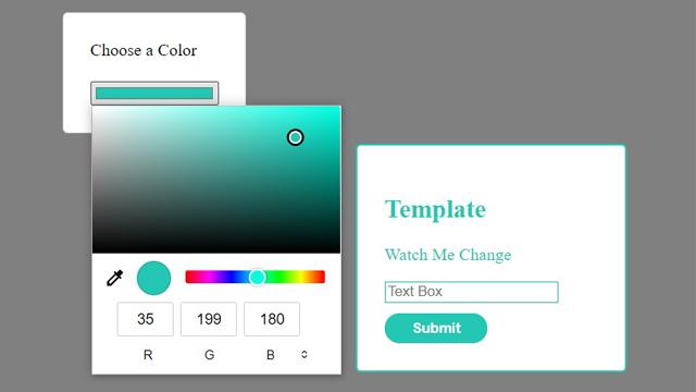 Change Form Theme Color By Color Picker