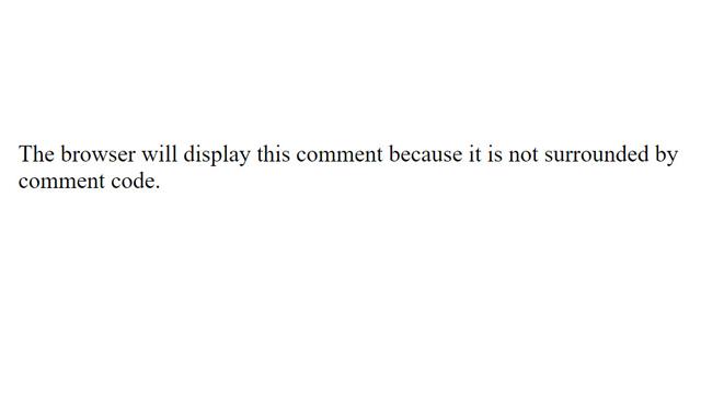 Comment OUT HTML Code