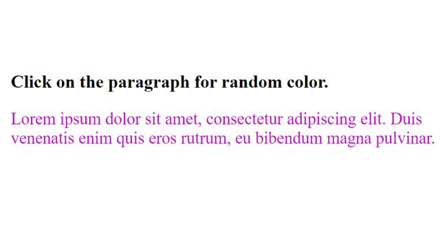 Random HTML Paragraph Color on Click