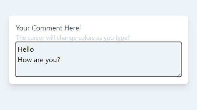 Textarea with Colorful Blinking Text Cursor