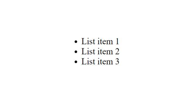 Unordered (un-numbered) List
