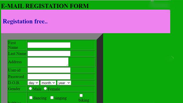 Registration  form